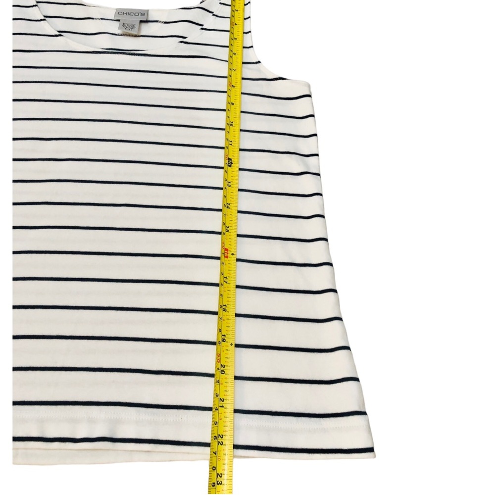 Chico’s Sz M White / Navy Striped Tank - Picture 5 of 6